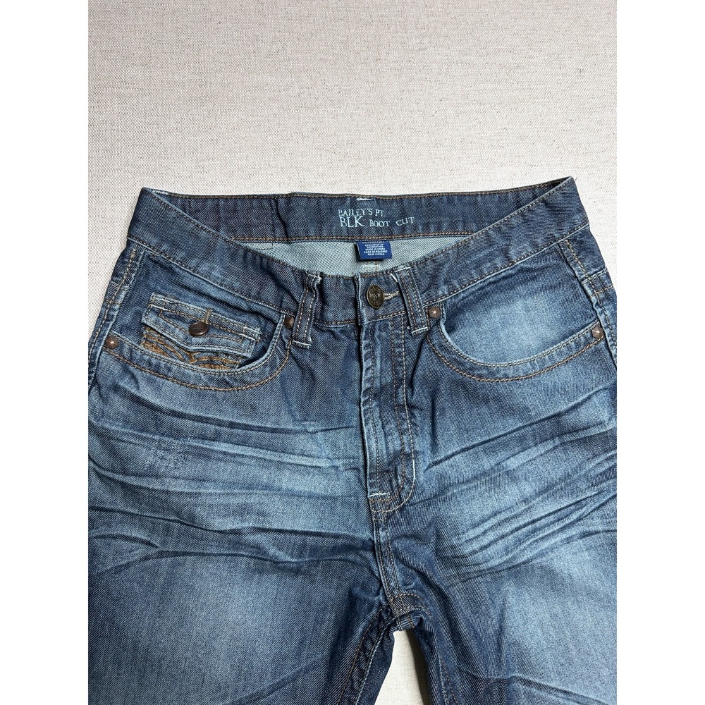 Bailey's Point BLK Boot Cut Jeans Men's 30x32 Blue Denim Embroidered Y2K - Picture 4 of 13